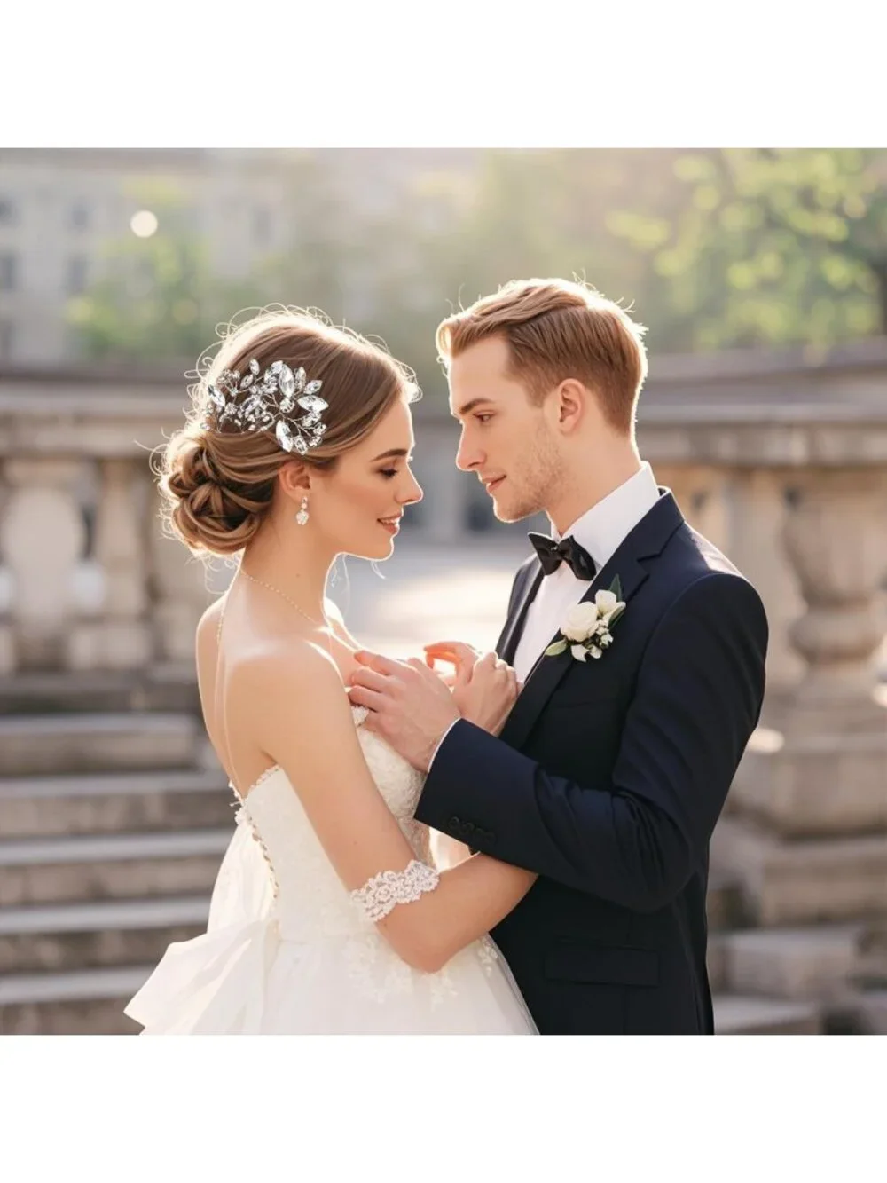 10 Pcs Rhinestone Bridal Hair Pins - Crystal Hair Accessories for Brides